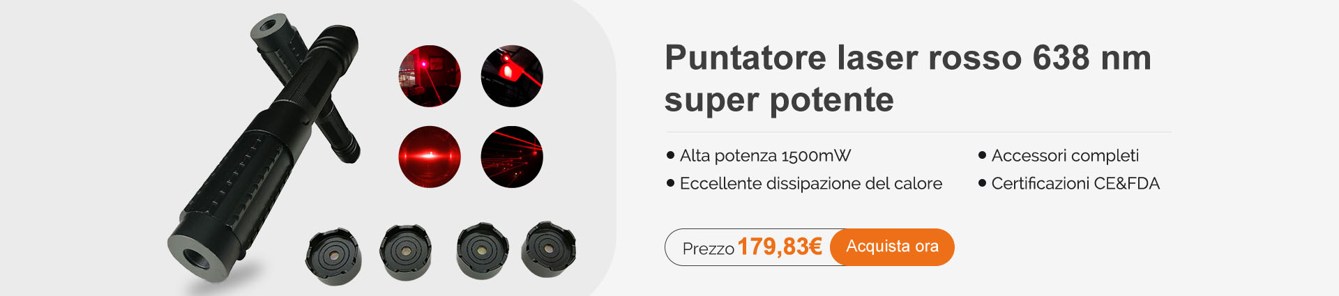 Puntatore laser rosso potente