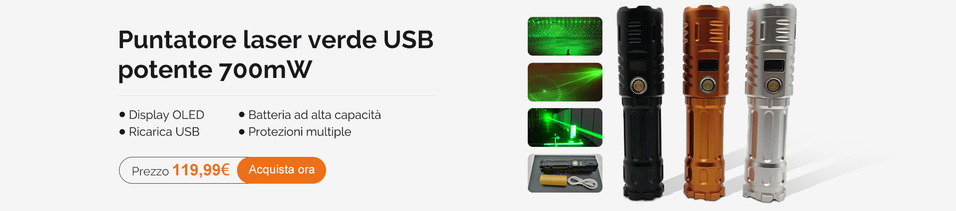 Puntatore laser verde potente