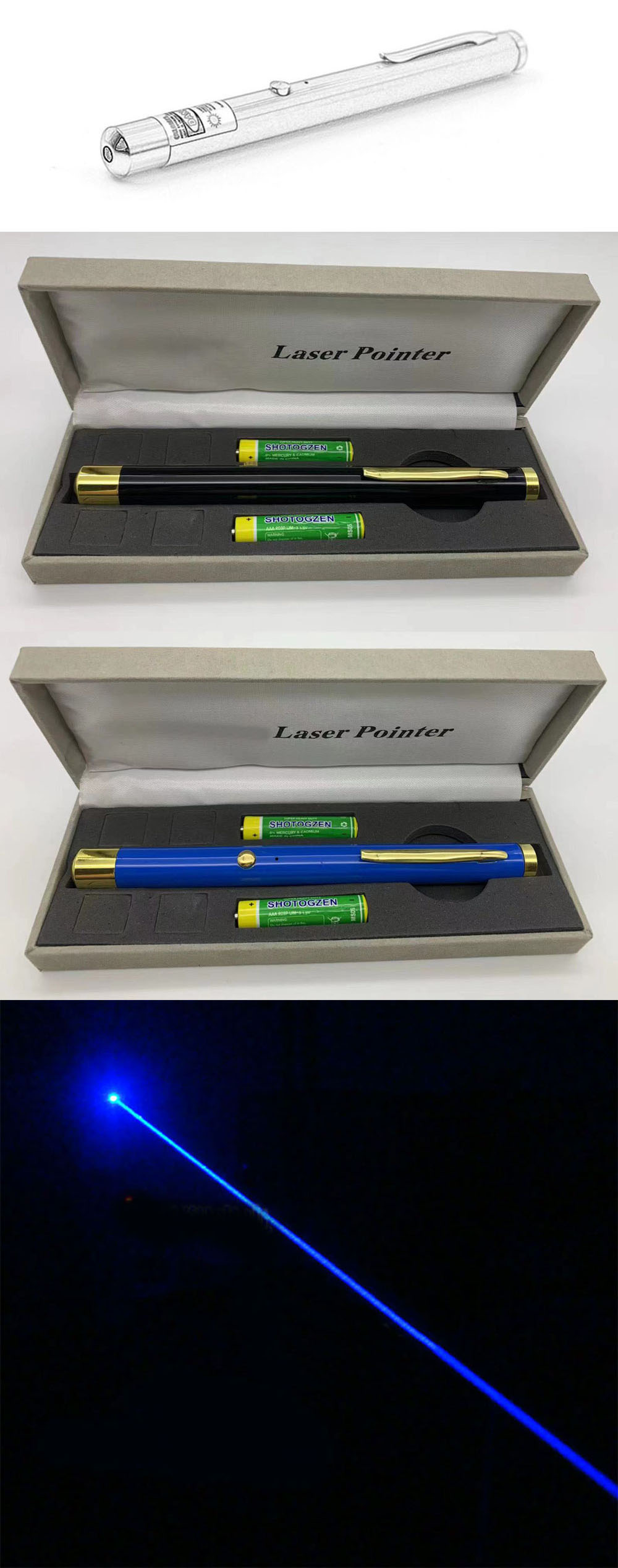 Penna laser blu 100mW