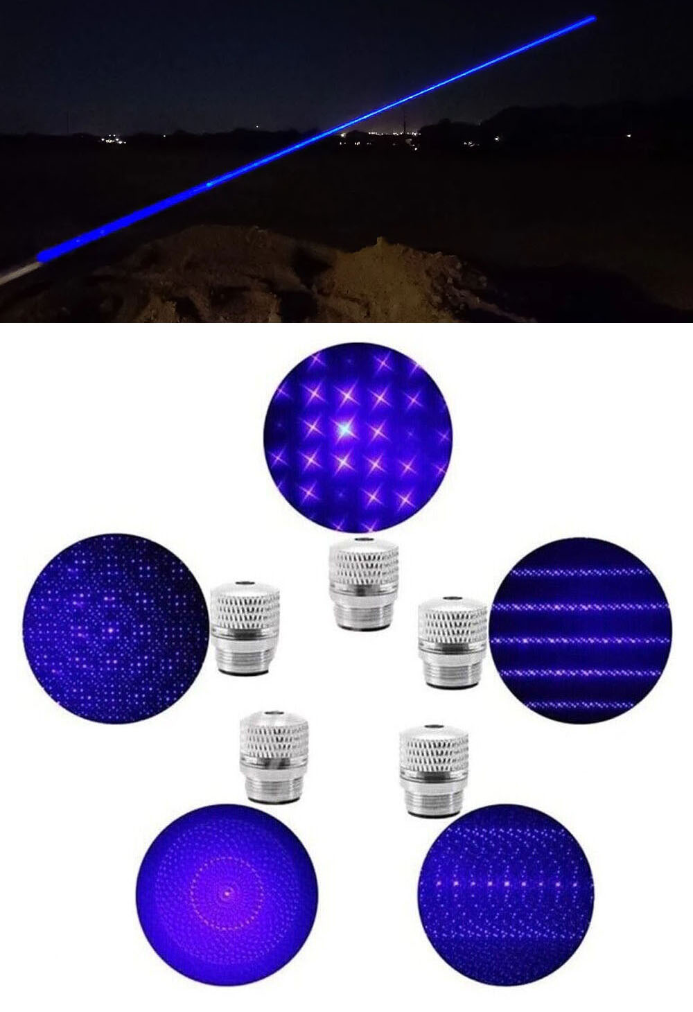 Puntatore laser blu con disegni
