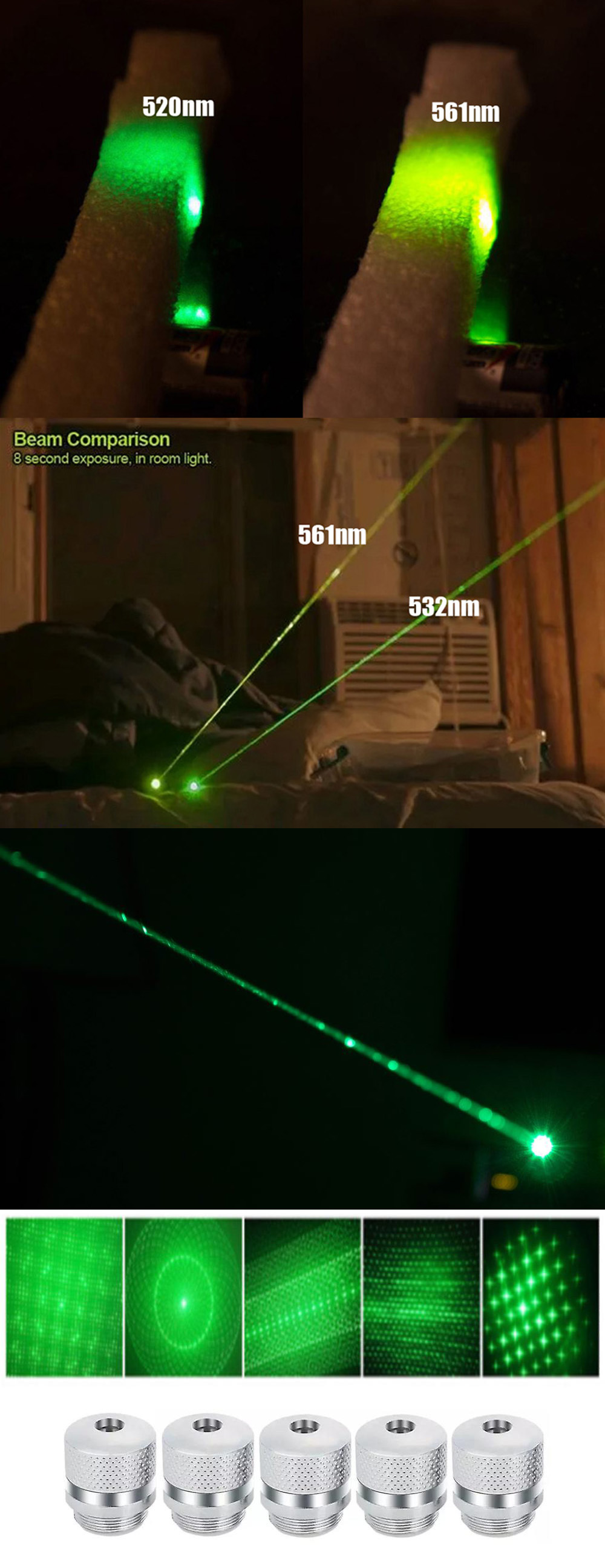 Puntatore laser verde con modelli