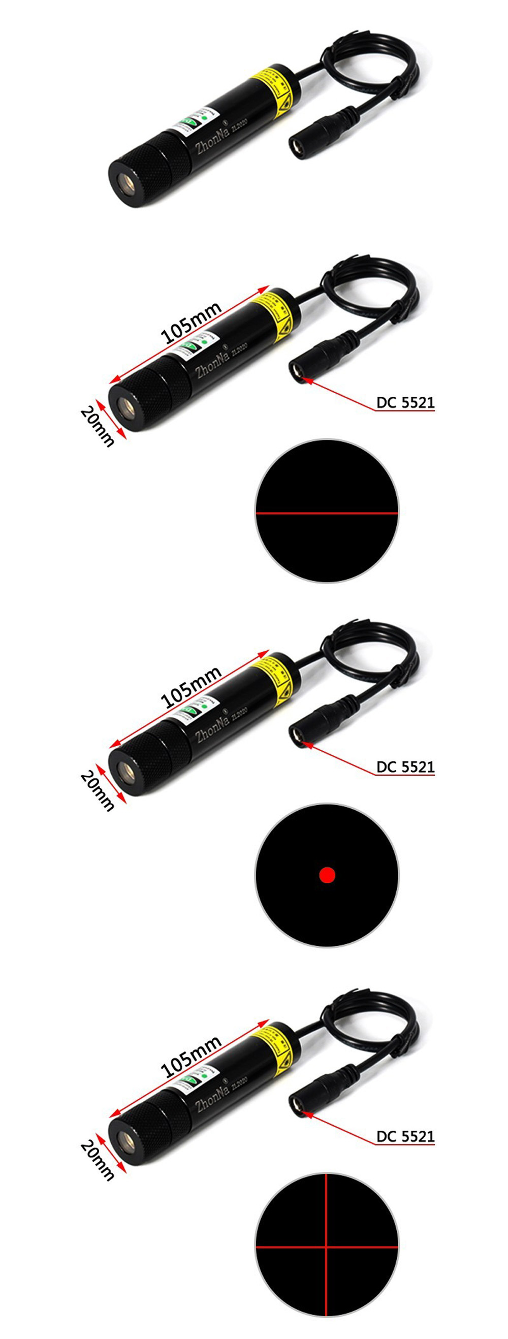 Modulo laser rosso punto/linea/croce