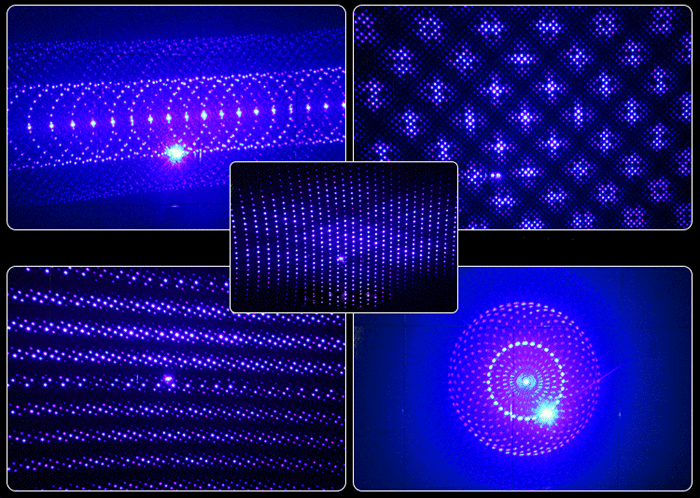 laser blu con disegni