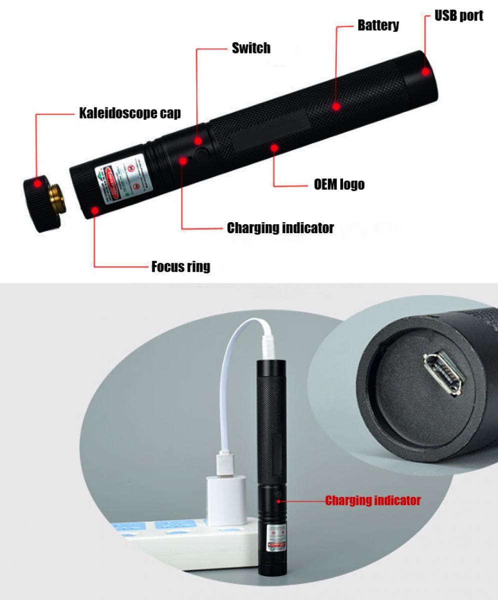 puntatore laser 200mW USB