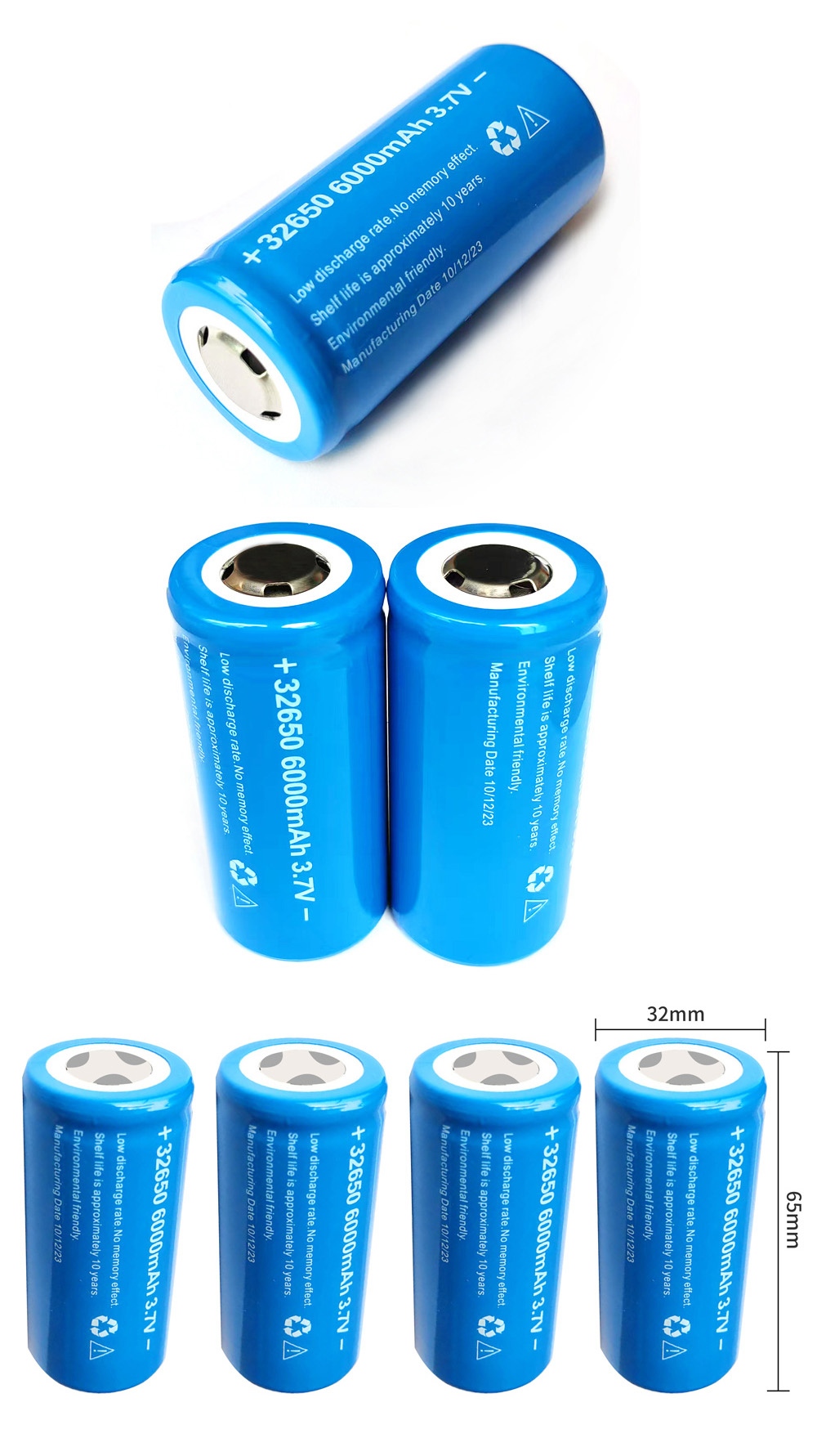 Batteria 32650 6000mAh 3,7V