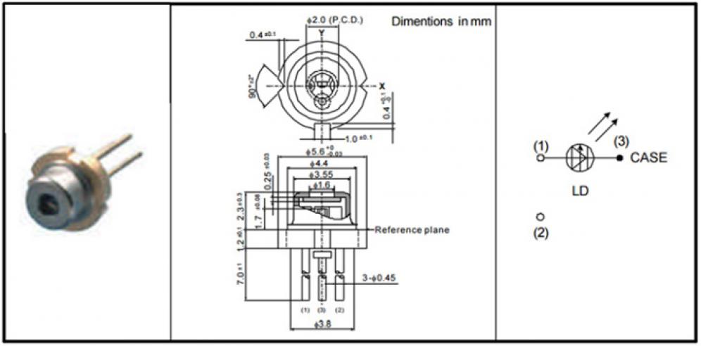 Diodo laser 658nm 100mW