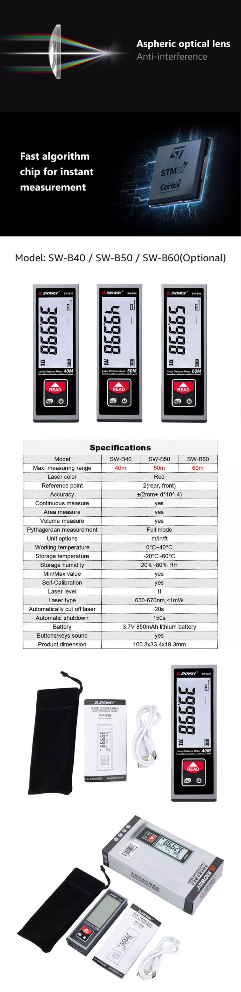 distanziometro laser 50m