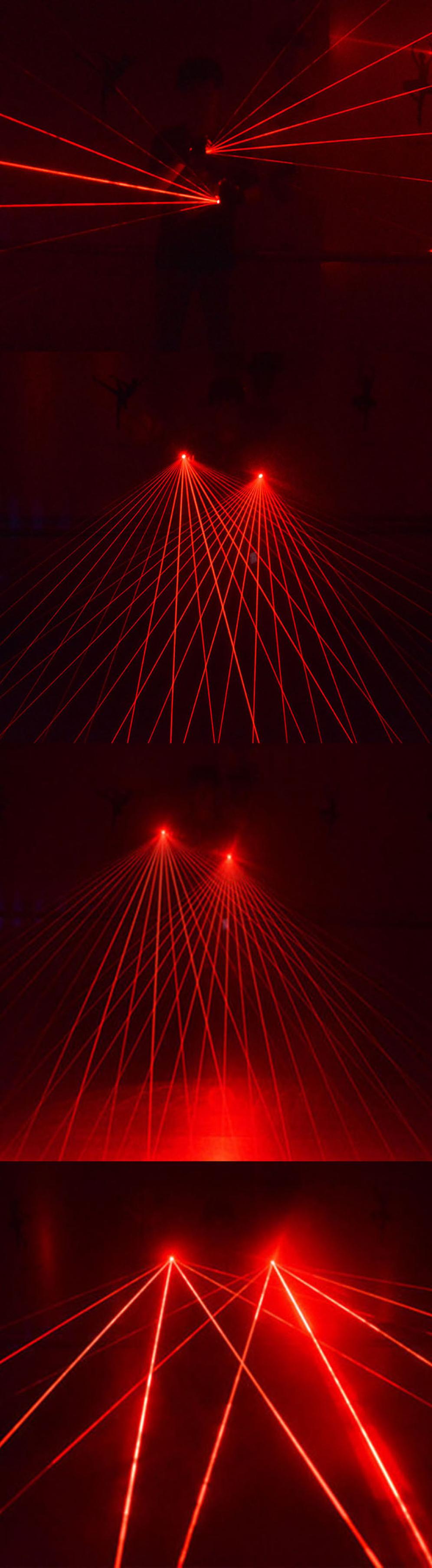 guanti con luce laser rossa