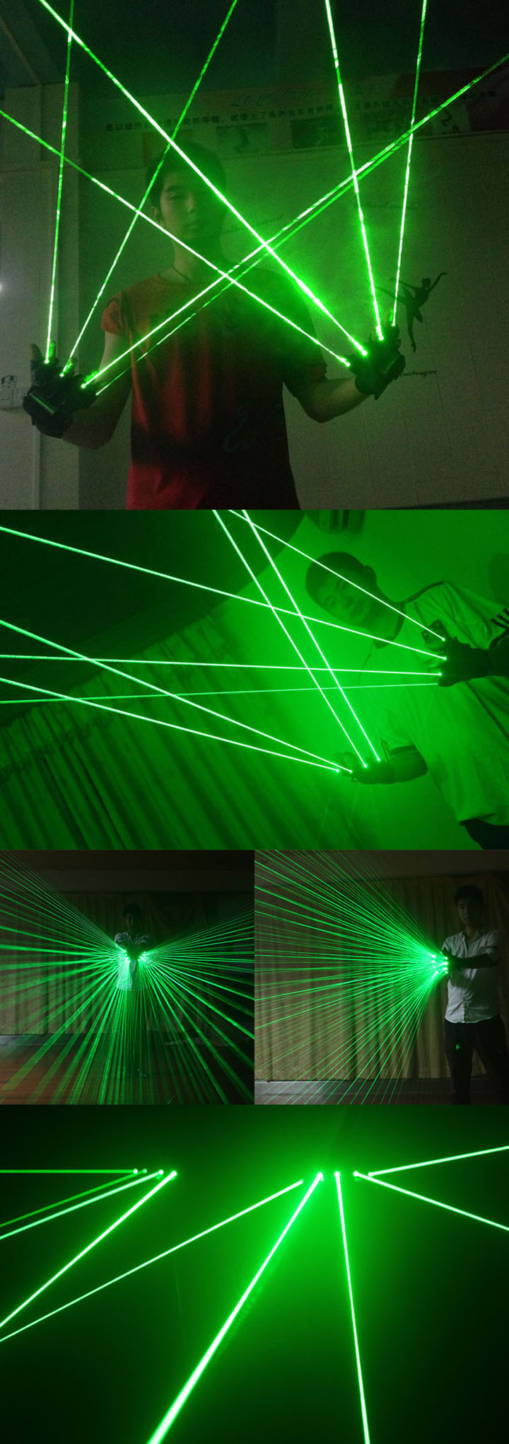 Guanti laser verdi