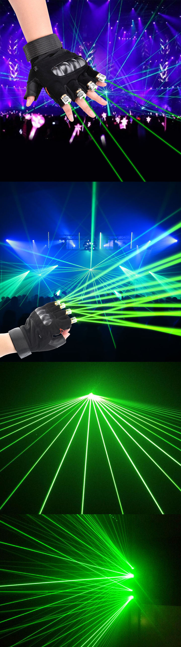 guanti laser verdi