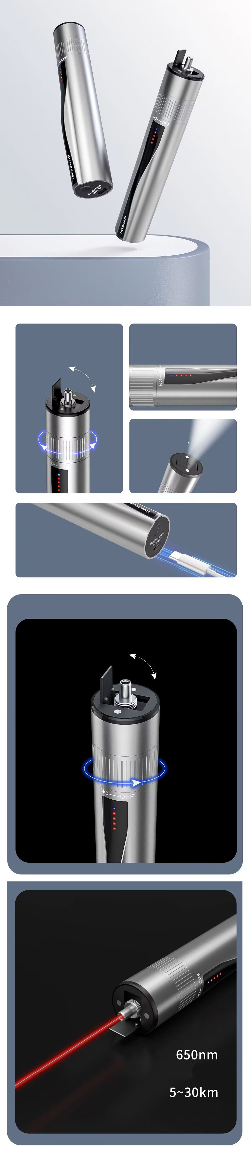 Penna per tester laser a fibra ottica