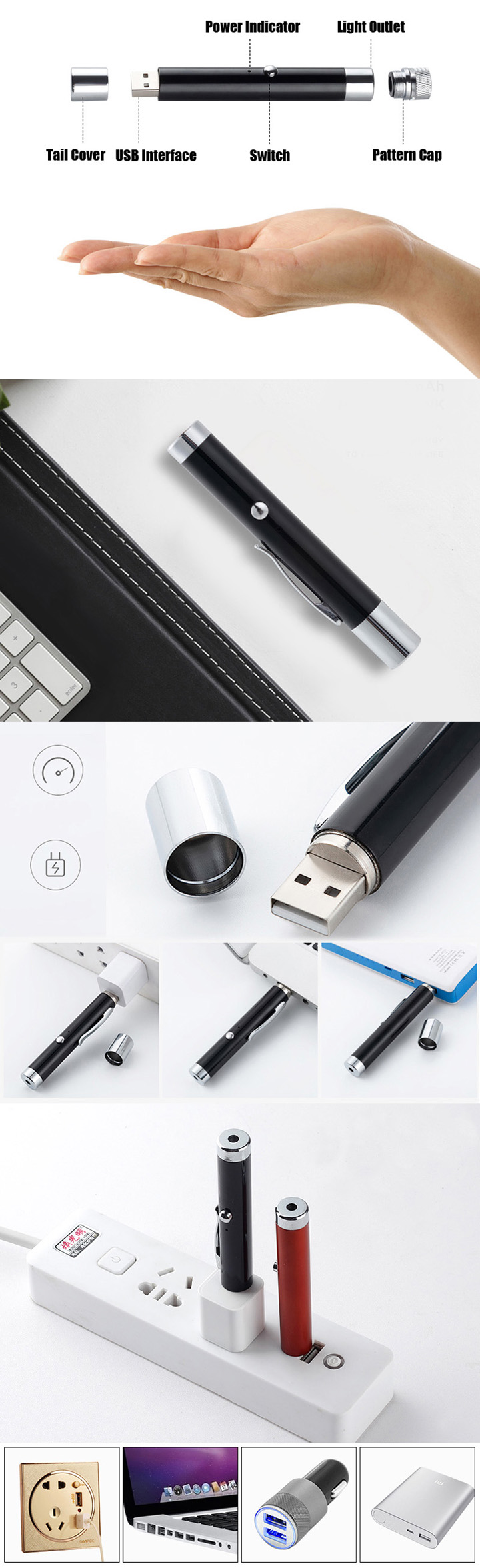 penna puntatore laser USB
