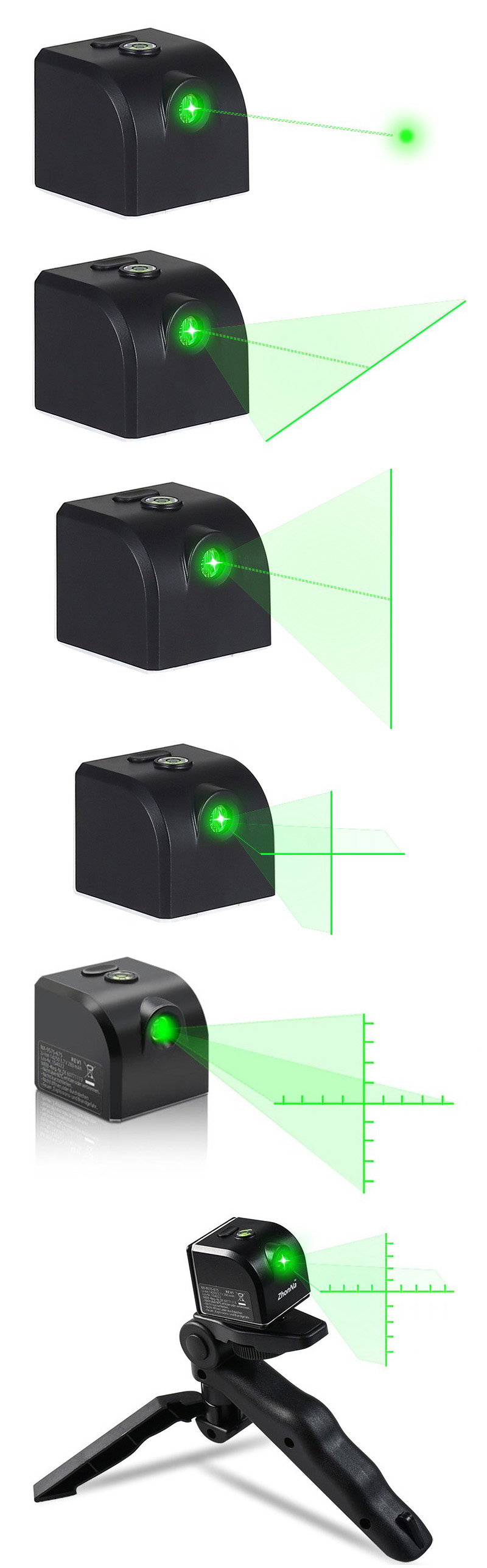 Livello laser verde punto/linea/croce