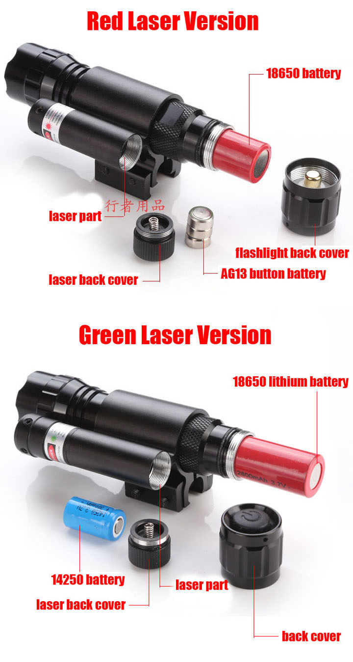 mirino laser rosso/verde regolabile