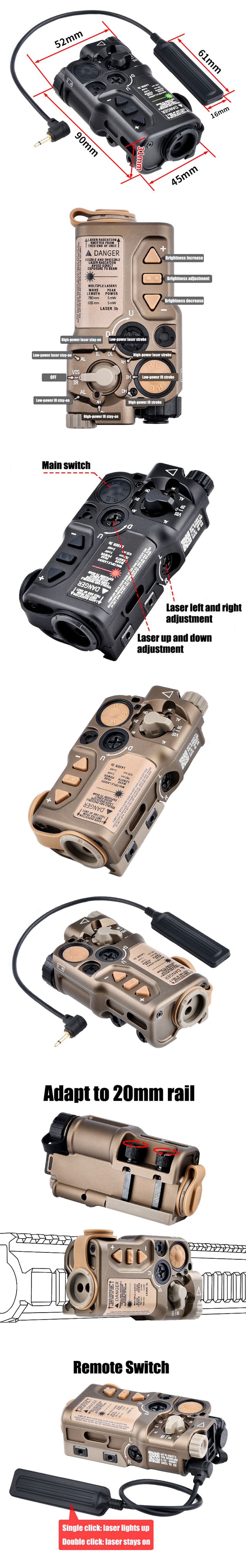 Mirino laser tattico con IR