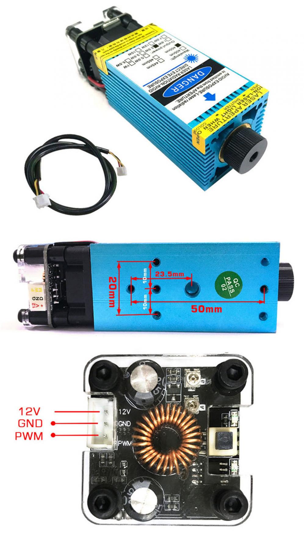 modulo di incisione laser blu