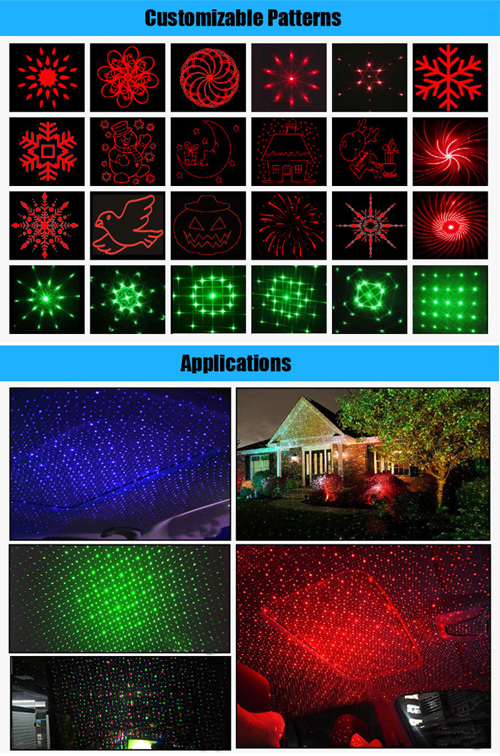 Modulo laser verde con disegni