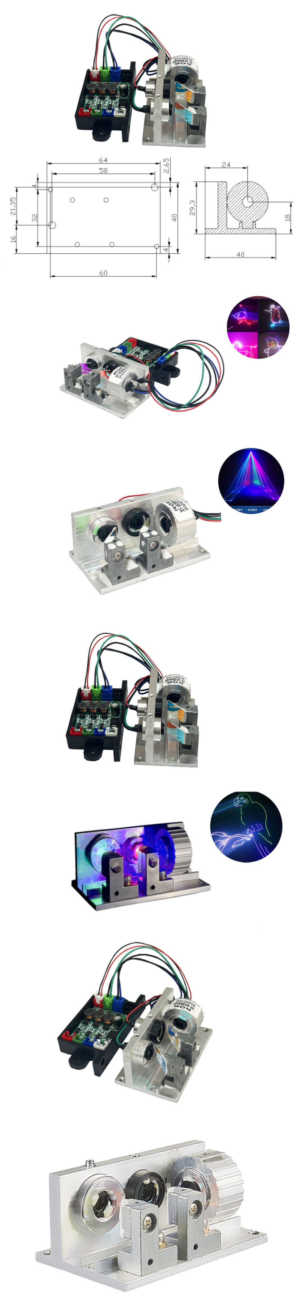 Modulo laser bianco RGB 500mW