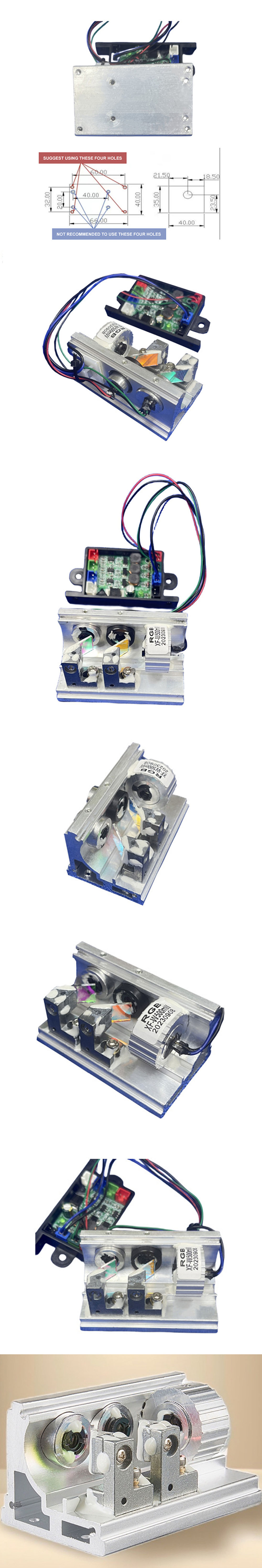 Modulo laser bianco RGB con TTL