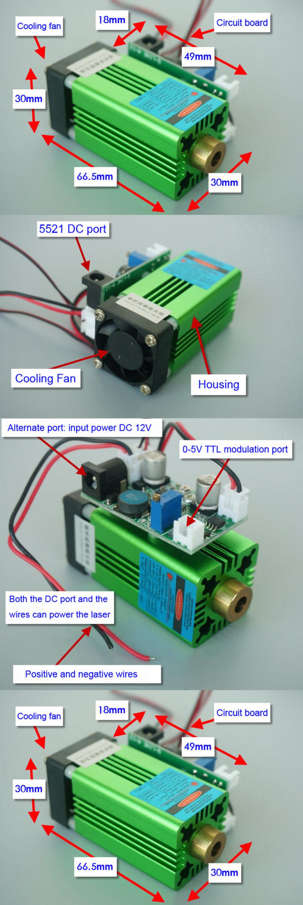 modulo laser verde 100mW