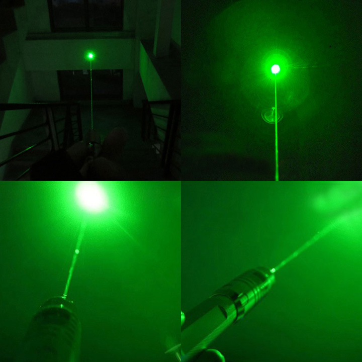 puntatore laser verde che brucia