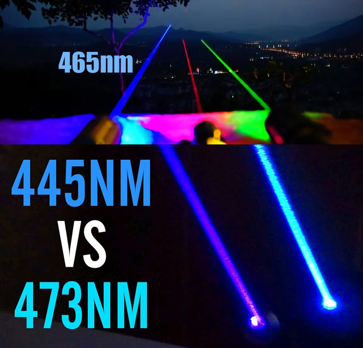 puntatore laser blu 465 nm / 473 nm