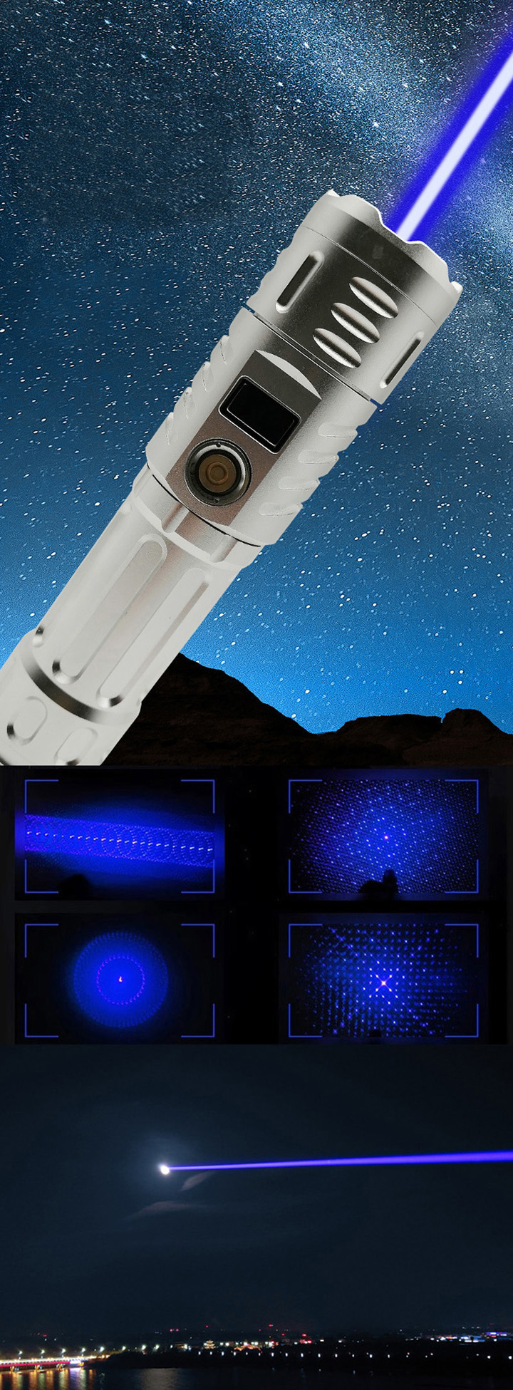 Puntatore laser blu 450nm 2500mW