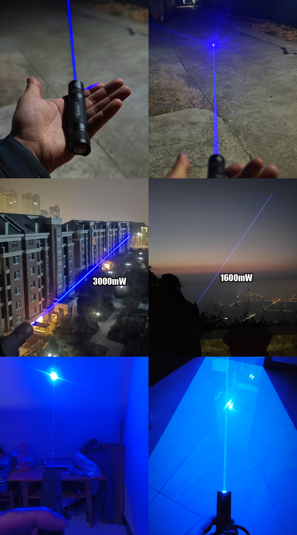 Puntatore laser blu 3000 mW