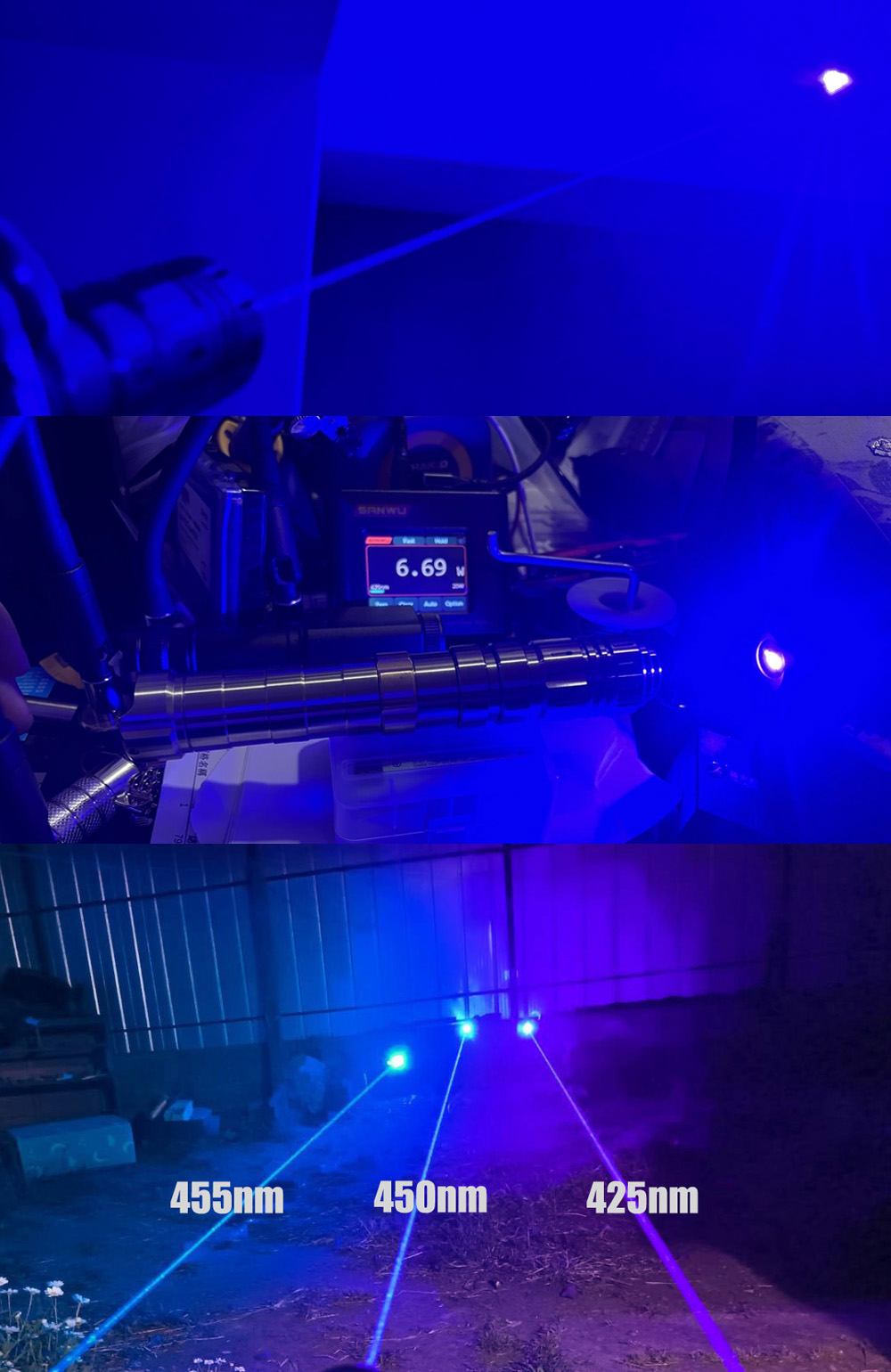 Puntatore laser blu potente