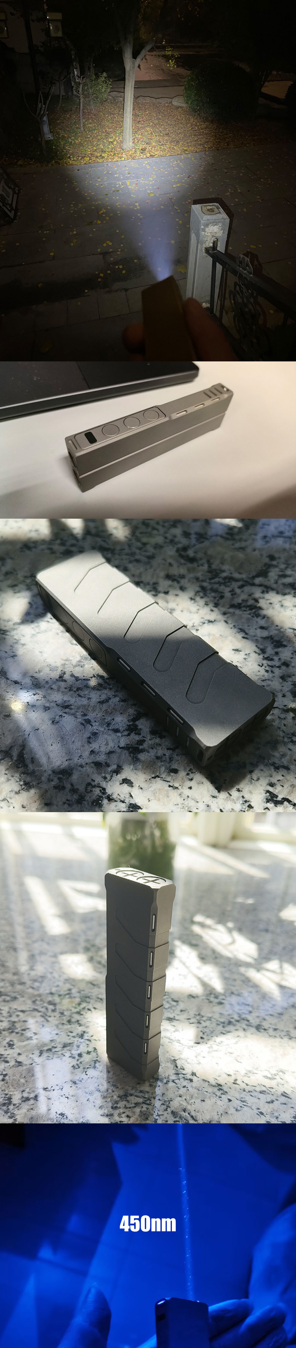 Puntatore laser blu con torcia