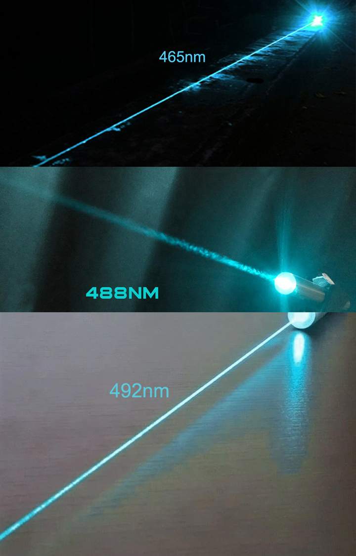 piccolo puntatore laser ciano/blu