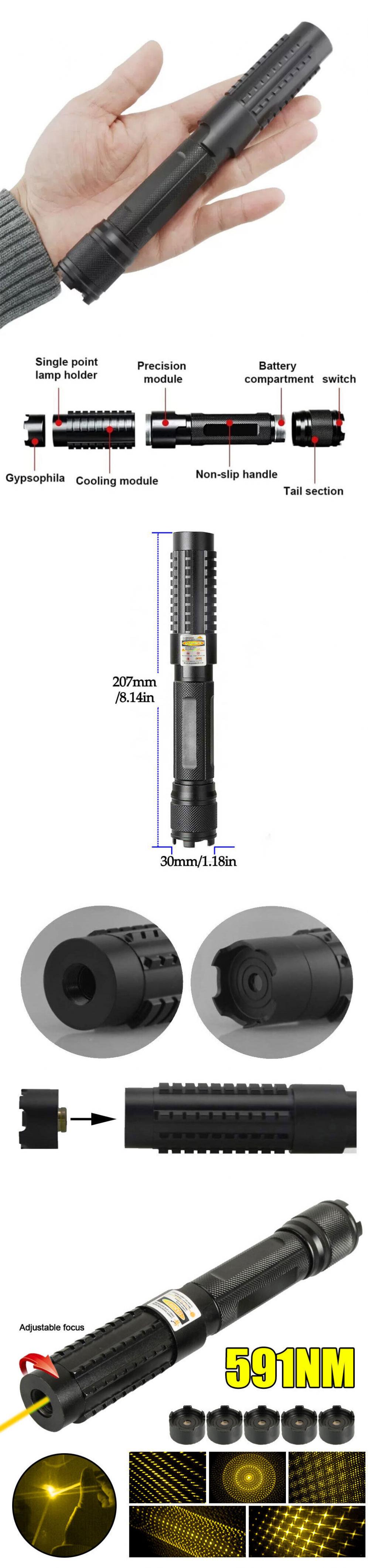 Puntatore laser giallo 10 mW