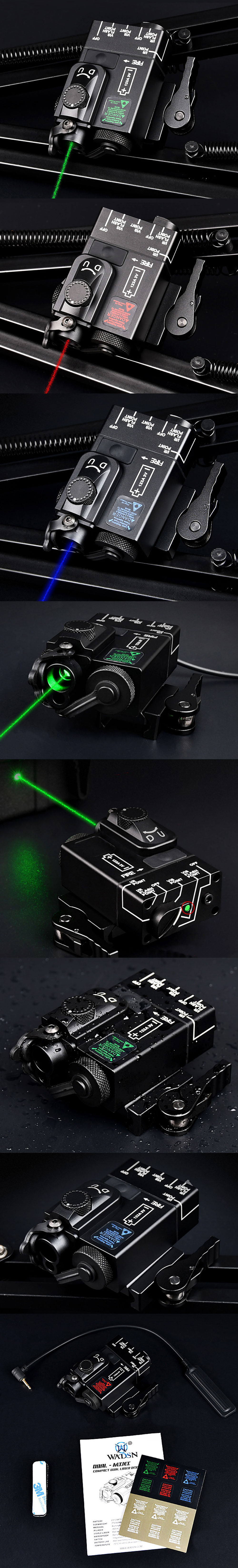 Puntatore laser verde/rosso/blu con IR