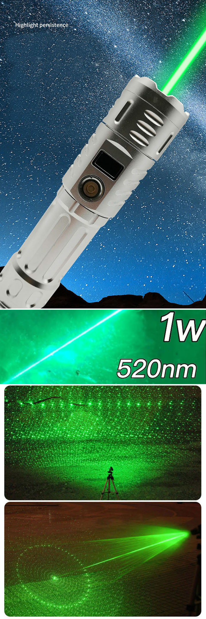 Puntatore laser verde 1000mW