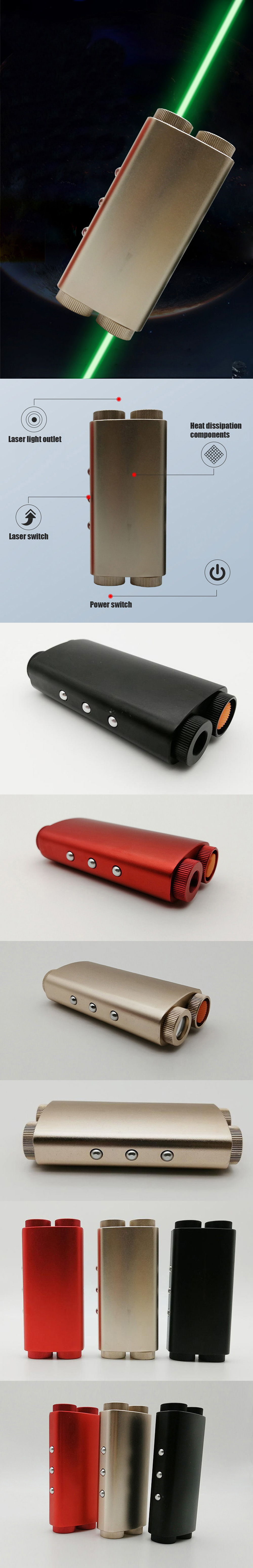 Puntatore laser verde a doppio raggio 520nm