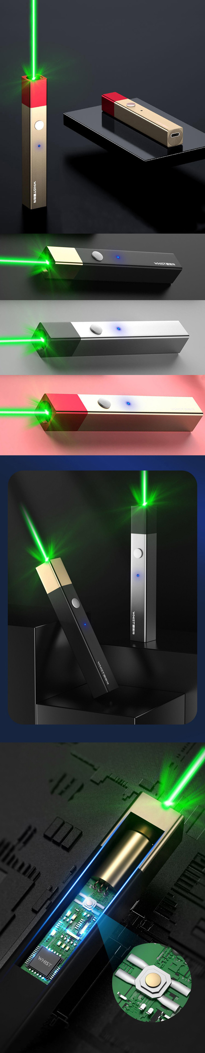 Puntatore laser verde ricaricabile USB