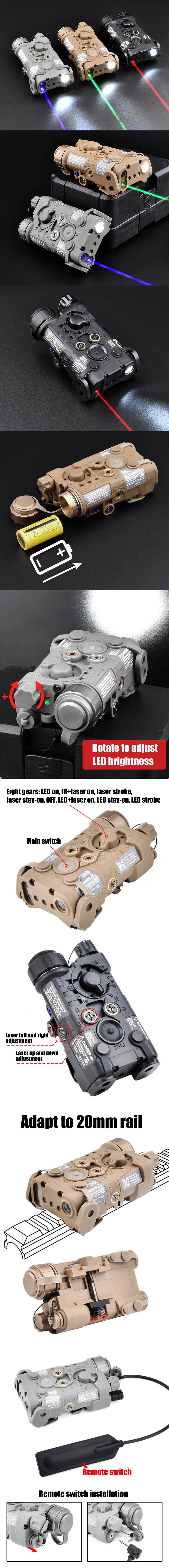 Torcia tattica con laser e IR