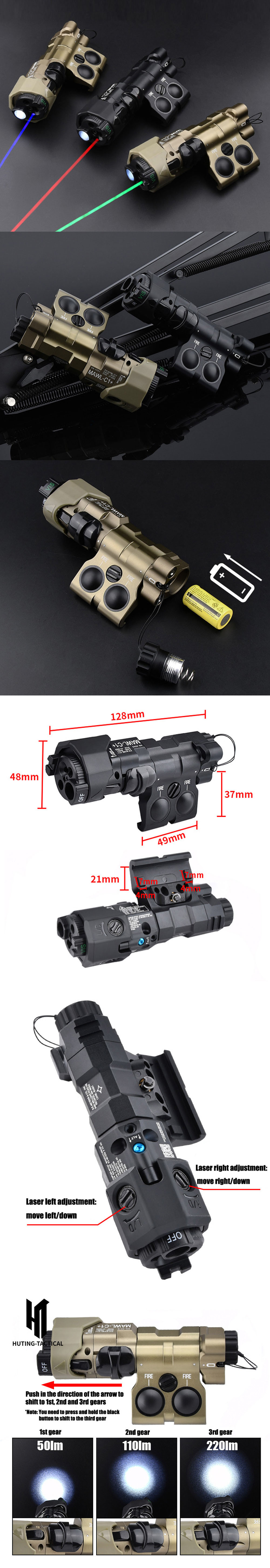 Torcia tattica a LED con laser