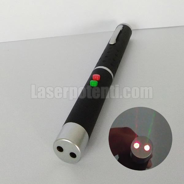 Penna laser 5mW economica a doppio raggio verde / rossa per presentazioni