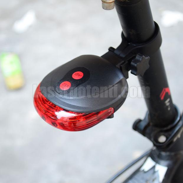 luce laser bicicletta, rossa, LED