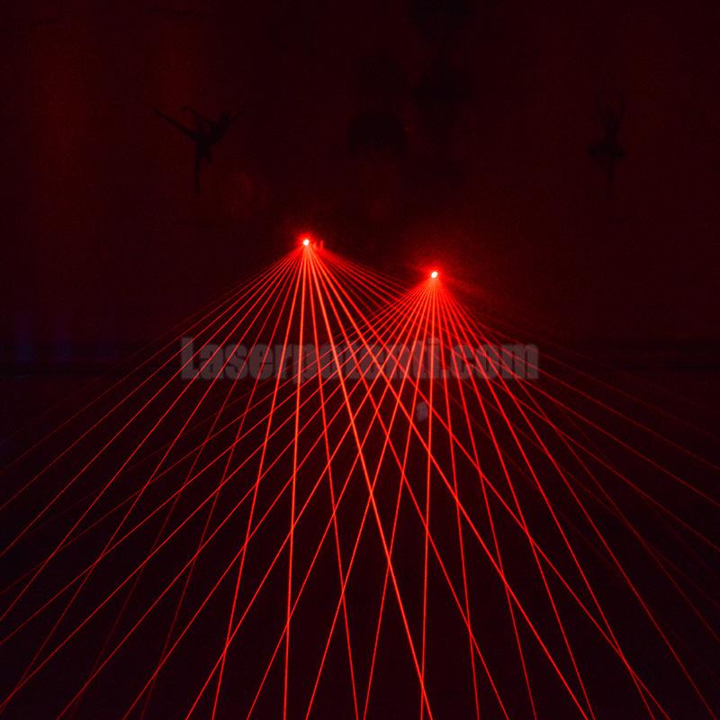 guanti con luce laser rossa