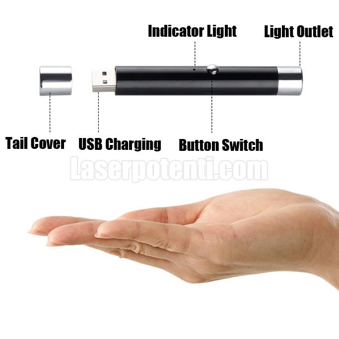 puntatore laser USB, luce blu, 200mW