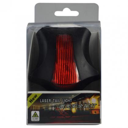 Fanale posteriore multimodale per bici con laser rosso e 5 LED