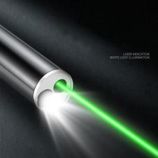 Penna laser verde mini USB 100mW con torcia a LED