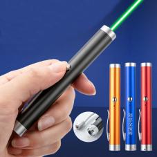 Mini penna laser verde 120 mW USB ricaricabile con clip